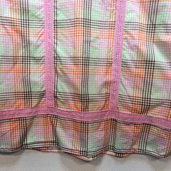 Lands End Womens Blouse Top Size1X Muticolor Plaid Keyhole Neck Casual Retro - Picture 12 of 12